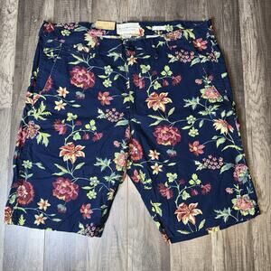 Denim & Supply Ralph Lauren Men’s Floral Chino Shorts Size 36 Navy Cotton NEW